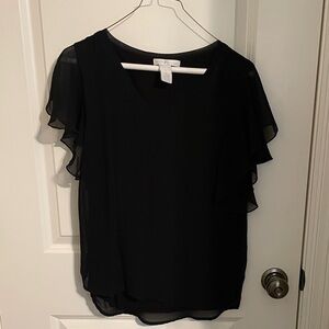 Design History Black Ruffle Sleeve Blouse